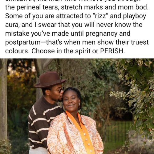Men show their truest colours during pregnancy and postpartum – Solomon Buchi addresses women attracted to “rizz and playboy aura”