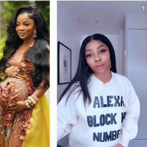 It’s a girl!”- Toke Makinwa reveals the gender of her child (video)