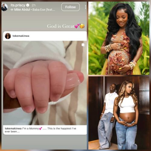Influencer, Priscilla Ojo congratulate Toke Makinwa on welcoming her daughter; shares throwback chat that turned out ‘prophetic’