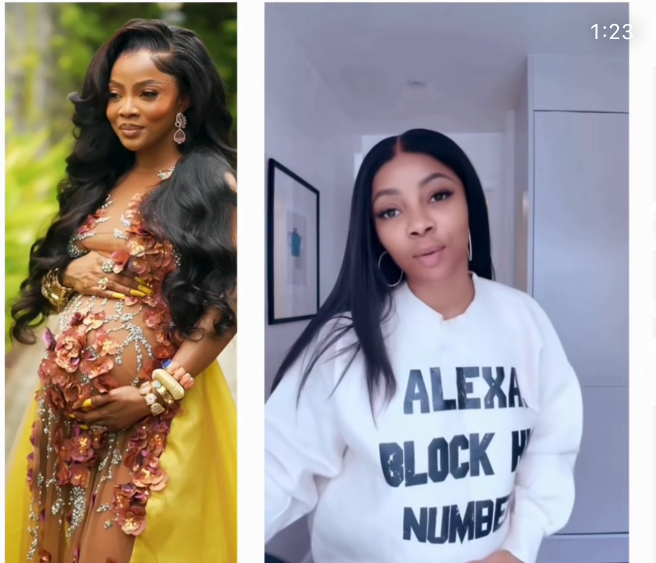 It’s a girl!”- Toke Makinwa reveals the gender of her child (video)