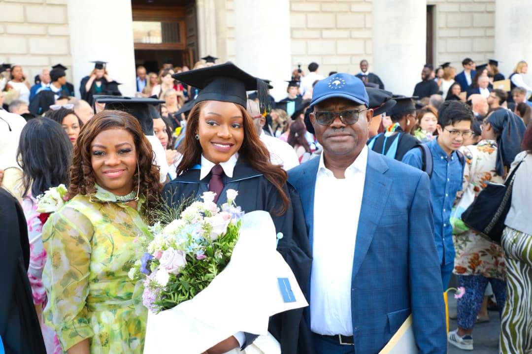Nyesom Wike’s daughter, Jazmyne bags Bachelor of Law degree from University of Southampton