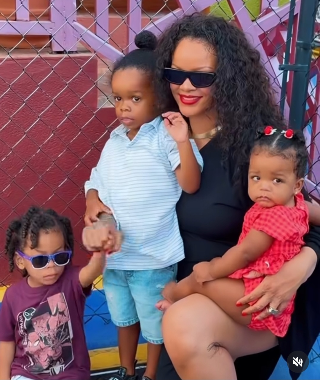 Rihanna takes her kids to home where she grew up